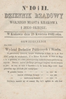 Dziennik Rządowy Wolnego Miasta Krakowa i Jego Okręgu. 1832, nr 10-11