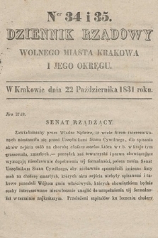 Dziennik Rządowy Wolnego Miasta Krakowa i Jego Okręgu. 1831, nr 34-35