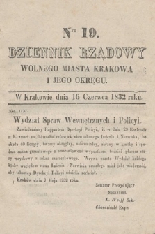 Dziennik Rządowy Wolnego Miasta Krakowa i Jego Okręgu. 1832, nr 19