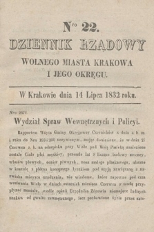 Dziennik Rządowy Wolnego Miasta Krakowa i Jego Okręgu. 1832, nr 22