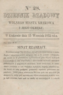 Dziennik Rządowy Wolnego Miasta Krakowa i Jego Okręgu. 1832, nr 28