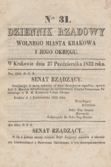 Dziennik Rządowy Wolnego Miasta Krakowa i Jego Okręgu. 1832, nr 31