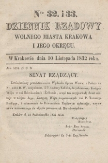 Dziennik Rządowy Wolnego Miasta Krakowa i Jego Okręgu. 1832, nr 32-33