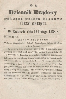 Dziennik Rządowy Wolnego Miasta Krakowa i Jego Okręgu. 1838, nr 8