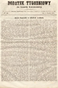 Dodatek Tygodniowy do Gazety Lwowskiej. 1868, nr 31