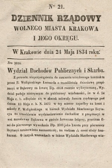 Dziennik Rządowy Wolnego Miasta Krakowa i Jego Okręgu. 1834, nr 21