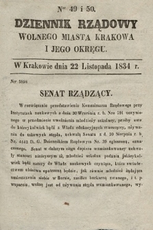 Dziennik Rządowy Wolnego Miasta Krakowa i Jego Okręgu. 1834, nr 49-50