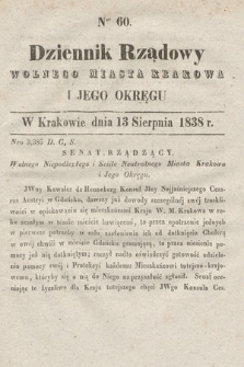 Dziennik Rządowy Wolnego Miasta Krakowa i Jego Okręgu. 1838, nr 60