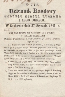Dziennik Rządowy Wolnego Miasta Krakowa i Jego Okręgu. 1841, nr 7-8