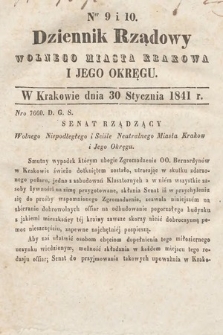 Dziennik Rządowy Wolnego Miasta Krakowa i Jego Okręgu. 1841, nr 9-10