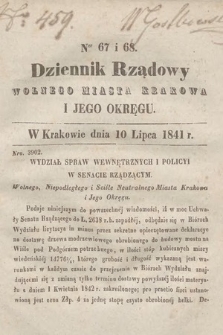 Dziennik Rządowy Wolnego Miasta Krakowa i Jego Okręgu. 1841, nr 67-68
