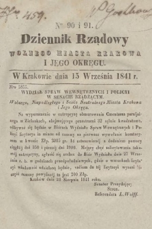 Dziennik Rządowy Wolnego Miasta Krakowa i Jego Okręgu. 1841, nr 90-91