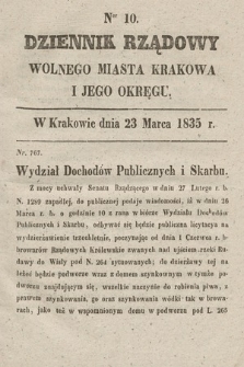 Dziennik Rządowy Wolnego Miasta Krakowa i Jego Okręgu. 1835, nr 10