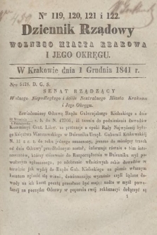 Dziennik Rządowy Wolnego Miasta Krakowa i Jego Okręgu. 1841, nr 119-122