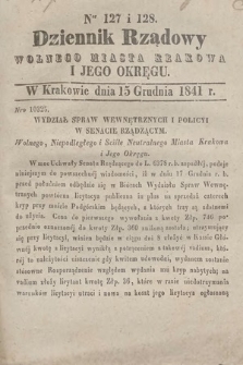 Dziennik Rządowy Wolnego Miasta Krakowa i Jego Okręgu. 1841, nr 127-128