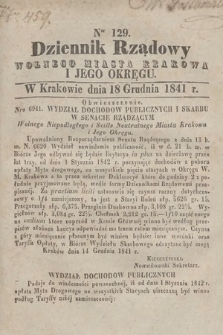 Dziennik Rządowy Wolnego Miasta Krakowa i Jego Okręgu. 1841, nr 129