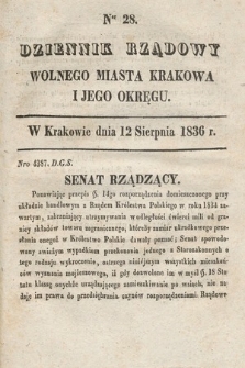 Dziennik Rządowy Wolnego Miasta Krakowa i Jego Okręgu. 1836, nr 28