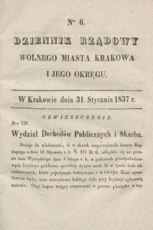 Dziennik Rządowy Wolnego Miasta Krakowa i Jego Okręgu. 1837, nr 6