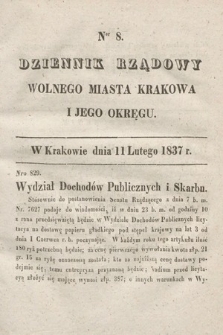 Dziennik Rządowy Wolnego Miasta Krakowa i Jego Okręgu. 1837, nr 8