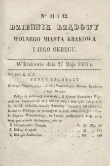 Dziennik Rządowy Wolnego Miasta Krakowa i Jego Okręgu. 1837, nr 41-42