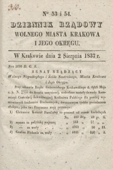 Dziennik Rządowy Wolnego Miasta Krakowa i Jego Okręgu. 1837, nr 53-54