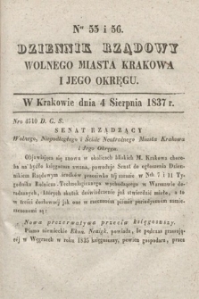 Dziennik Rządowy Wolnego Miasta Krakowa i Jego Okręgu. 1837, nr 55-56