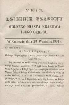 Dziennik Rządowy Wolnego Miasta Krakowa i Jego Okręgu. 1837, nr 68-69