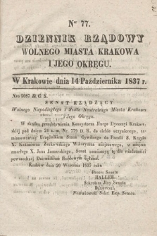 Dziennik Rządowy Wolnego Miasta Krakowa i Jego Okręgu. 1837, nr 77