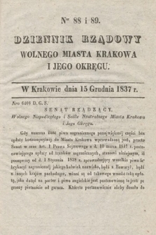 Dziennik Rządowy Wolnego Miasta Krakowa i Jego Okręgu. 1837, nr 88-89