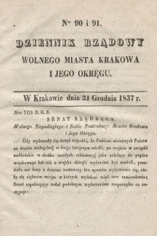 Dziennik Rządowy Wolnego Miasta Krakowa i Jego Okręgu. 1837, nr 90-91