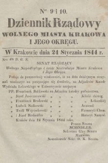 Dziennik Rządowy Wolnego Miasta Krakowa i Jego Okręgu. 1844, nr 9-10