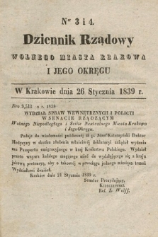 Dziennik Rządowy Wolnego Miasta Krakowa i Jego Okręgu. 1839, nr 3-4