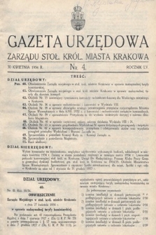 Gazeta Urzędowa Zarządu Miejskiego w Stoł. Król. Mieście Krakowie. 1934, nr 4