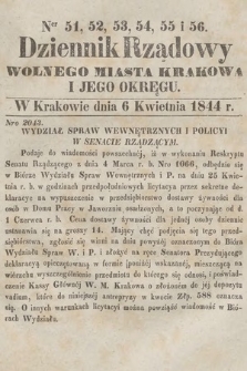 Dziennik Rządowy Wolnego Miasta Krakowa i Jego Okręgu. 1844, nr 51-56