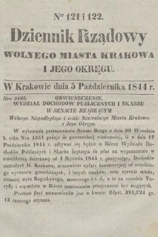 Dziennik Rządowy Wolnego Miasta Krakowa i Jego Okręgu. 1844, nr 121-122