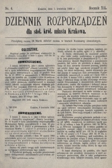 Dziennik Rozporządzeń dla Stoł. Król. Miasta Krakowa. 1920, nr 4