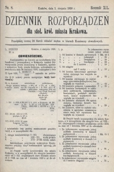 Dziennik Rozporządzeń dla Stoł. Król. Miasta Krakowa. 1920, nr 8