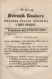 Dziennik Rządowy Wolnego Miasta Krakowa i Jego Okręgu. 1840, nr 41-42