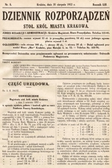 Dziennik Rozporządzeń Stoł. Król. Miasta Krakowa. 1932, nr 8