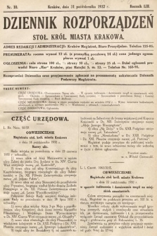 Dziennik Rozporządzeń Stoł. Król. Miasta Krakowa. 1932, nr 10