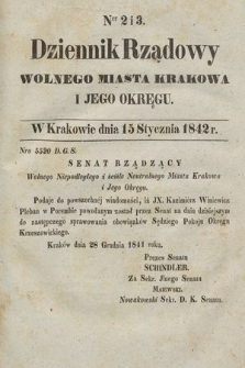 Dziennik Rządowy Wolnego Miasta Krakowa i Jego Okręgu. 1842, nr 2-3