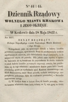 Dziennik Rządowy Wolnego Miasta Krakowa i Jego Okręgu. 1842, nr 44-45