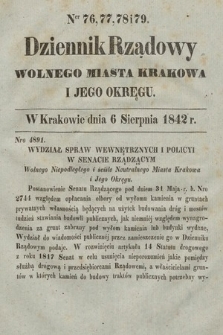 Dziennik Rządowy Wolnego Miasta Krakowa i Jego Okręgu. 1842, nr 76-79