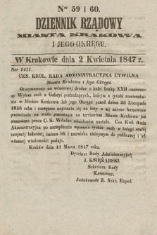 Dziennik Rządowy Miasta Krakowa i Jego Okręgu. 1847, nr 59-60