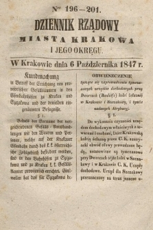 Dziennik Rządowy Miasta Krakowa i Jego Okręgu. 1847, nr 196-201