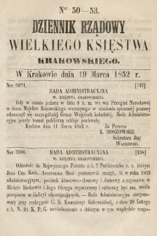 Dziennik Rządowy Wielkiego Księstwa Krakowskiego. 1852, nr 50-53