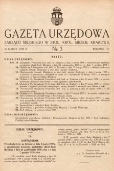 Gazeta Urzędowa Zarządu Miejskiego w Stoł. Król. Mieście Krakowie. 1939, nr 3