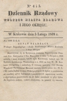 Dziennik Rządowy Wolnego Miasta Krakowa i Jego Okręgu. 1838, nr 4-5