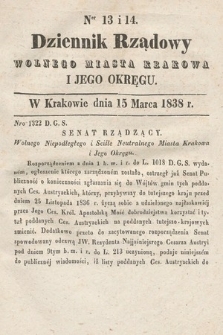 Dziennik Rządowy Wolnego Miasta Krakowa i Jego Okręgu. 1838, nr 13-14