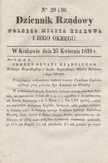 Dziennik Rządowy Wolnego Miasta Krakowa i Jego Okręgu. 1838, nr 29-30